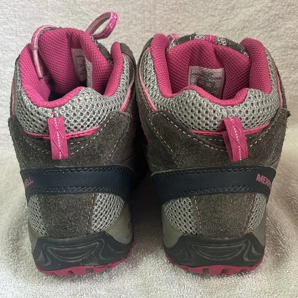 Merrell girls pink and gray hiking boots in size 4 - Picture 7 of 10